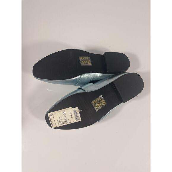 Sol Sana Renold Slide Shoes Women's Size 36 Blue Metallic Leather Loafers New - Picture 7 of 9